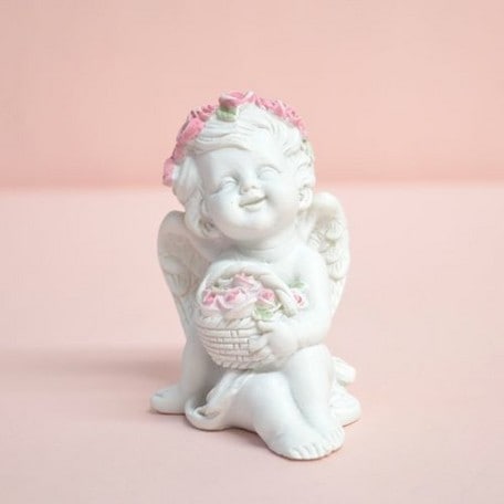 ローズ花束エンジェル　【薔薇雑貨　ローズ　エンゼル　天使　フェアリー　インテリア　オブジェ　置き物　ギフト　プレゼント　お祝い】