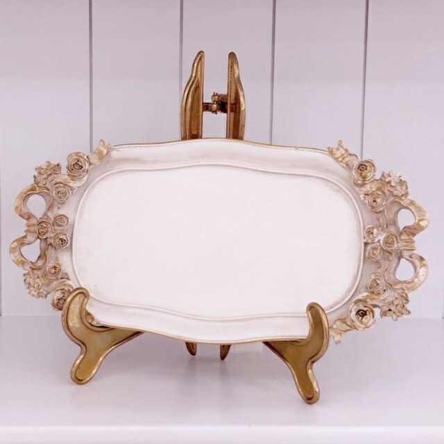 トレー　フレンチゴールド　【薔薇雑貨　ローズ雑貨　シャビーシック　トレー　小物入れ　フレンチ　ロココ　カトラリーケース】