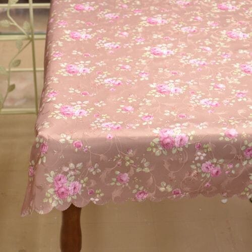 【メール便可】ローズ柄テーブルクロス（９０×９０センチ）　撥水加工　【薔薇雑貨　花柄　トップクロス　テーブルセンター　ランチョンマット　テーブルウェア】