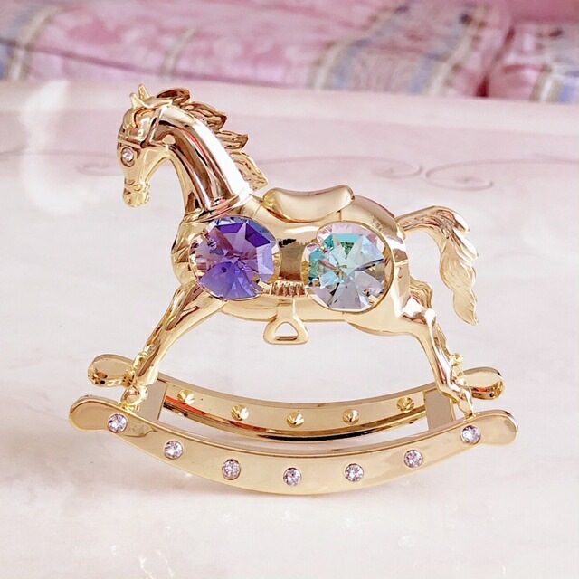 スワロフスキー　木馬　【キラキラ小物　インテリア雑貨　置物　ギフト　プレゼント　お祝い　プリンセス】