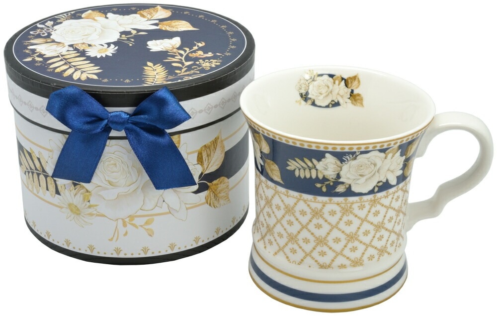 ギフトボックス入りマグカップ　【薔薇雑貨　ローズ雑貨　ティーカップ　食器　グラス　小物入れ　箱　プレゼント　贈答品】