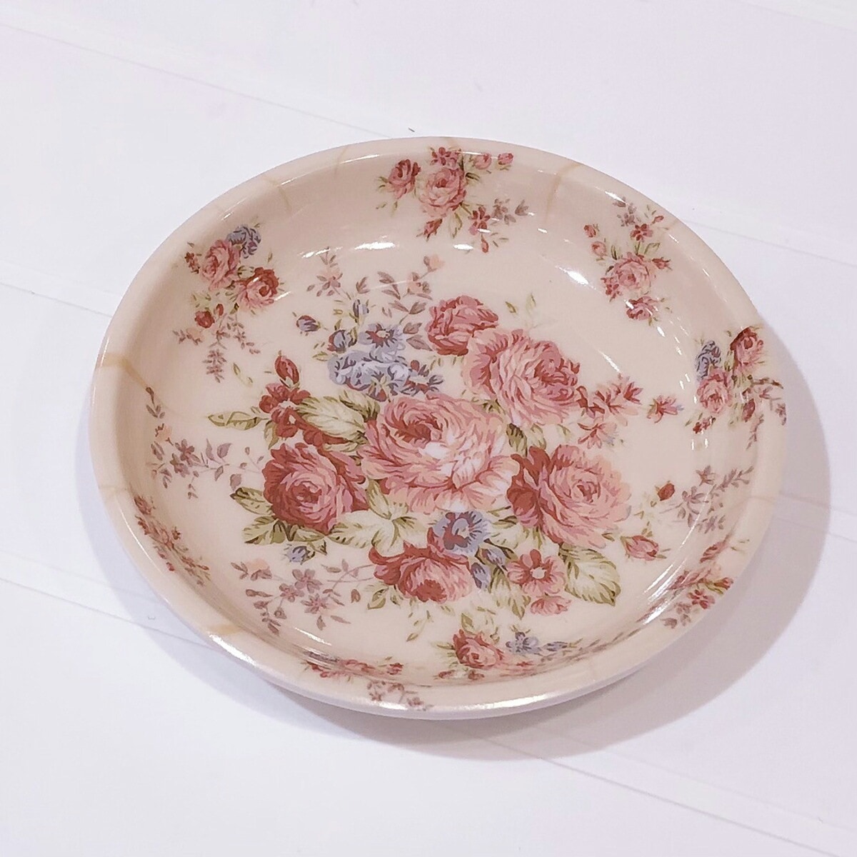 メラミン小皿　マリー　【薔薇雑貨　ローズ雑貨　キッチン雑貨　メラミン樹脂　耐熱食器　豆皿　小物入れ】