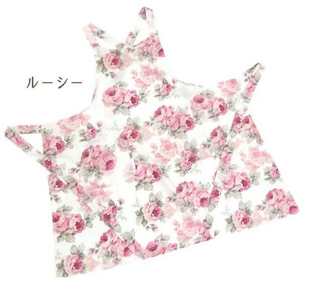 【メール便可】エプロン　ルーシー　【薔薇雑貨　花柄　ローズ　バラ　キッチン雑貨　ルームウェア　ギフト　プレゼント】
