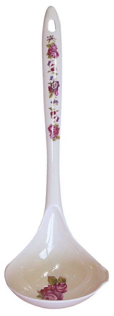 メラミン製おたま（大）　ローズマリー　【薔薇雑貨　ローズ雑貨　キッチン雑貨　メラミン樹脂　キッチンツール】