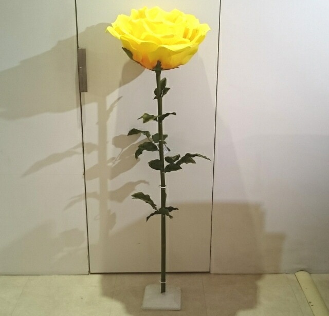 ビッグローズ（大）　イエロー　【薔薇雑貨　ローズ雑貨　造花　大きい薔薇　オブジェ　ギフト　パーティー　贈り物　プレゼント　バラ】