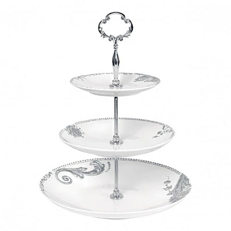 マチルドエム　コンポート３段　【薔薇雑貨　フレンチ　ロココ　ケーキスタンド　ケーキ皿　ケーキプレート　アフタヌーンティー】