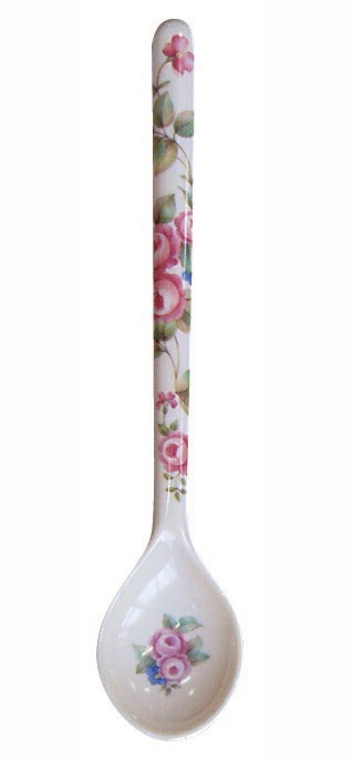 メラミン製ロングスプーン（大）　ロザナ　【薔薇雑貨　ローズ雑貨　キッチン雑貨　メラミン樹脂　キッチンツール　マドラー】