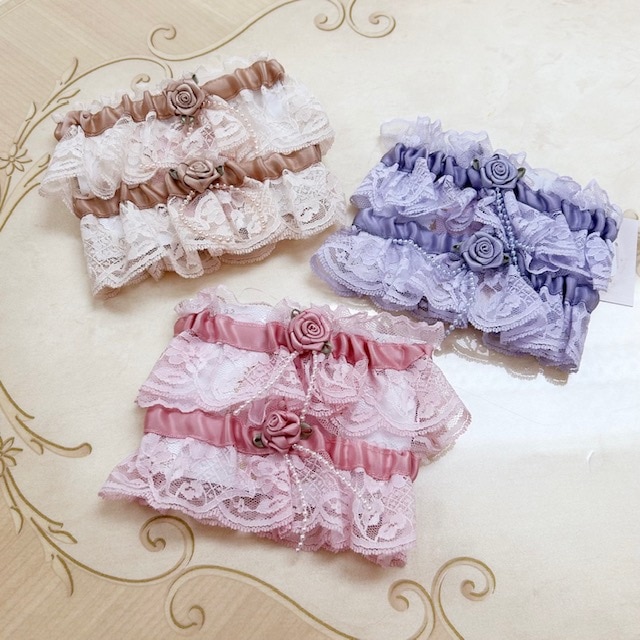 【メール便可】パールローズアームバンド　日本製　【薔薇雑貨　ローズ雑貨　アームバンド　シュシュ　ヘアアクセサリー　母の日　ギフト】