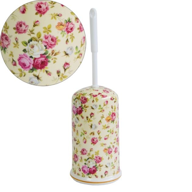 陶器トイレブラシ　ロイヤルアーデン　【薔薇雑貨　ローズ雑貨　サニタリーグッズ　お掃除　トイレタリー】
