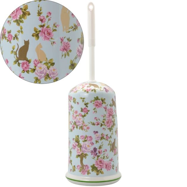 陶器トイレブラシ　ロイヤルアーデン　【薔薇雑貨　ローズ雑貨　サニタリーグッズ　お掃除　トイレタリー】