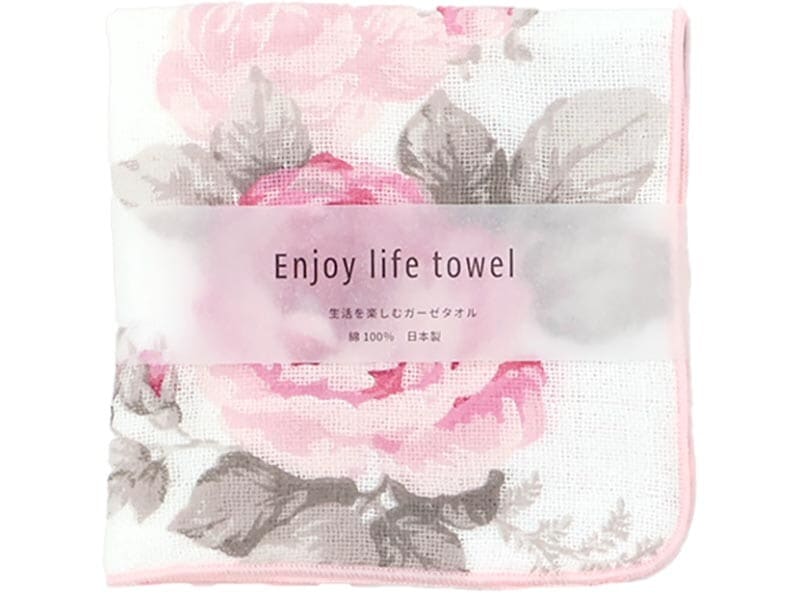 【メール便可】　四重ガーゼハンカチ　ルーシー　日本製　【薔薇雑貨　タオル　バス　トイレ　ランドリー　ハンドタオル　贈り物】