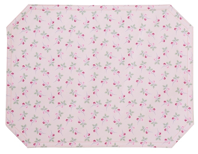 【メール便可】　撥水ランチョンマット　ポム・ドゥース　ピンク　【薔薇雑貨　ローズ　テーブルセンター　テーブルクロス　花柄】