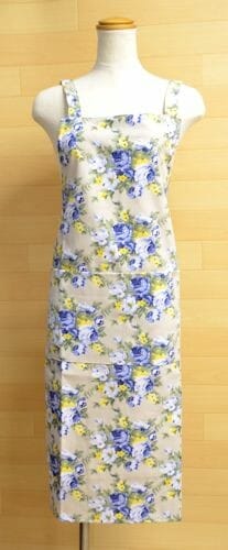 【メール便可】　花柄エプロン　【薔薇雑貨　ローズ　バラ　キッチン雑貨　ルームウェア　ギフト　プレゼント】