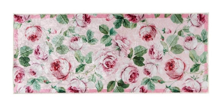 マルチマットロング　Sサイズ　５０×１２０センチ　【薔薇雑貨　玄関マット　ルームマット　キッチンマット　薔薇柄マット　ラグマット　敷物】