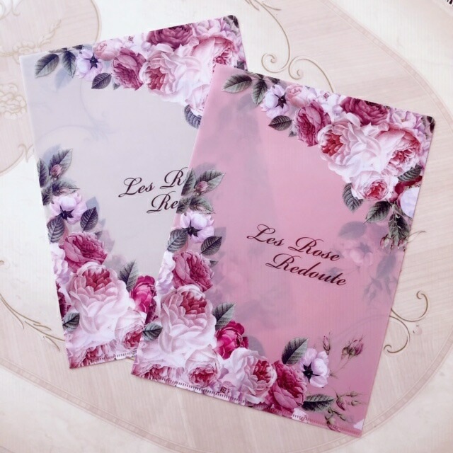 【メール便可】　日本製　ルドゥーテブロッサム　A4クリアファイル　【薔薇雑貨　ローズ雑貨　文房具　ステーショナリー　書類整理　クリアケース】