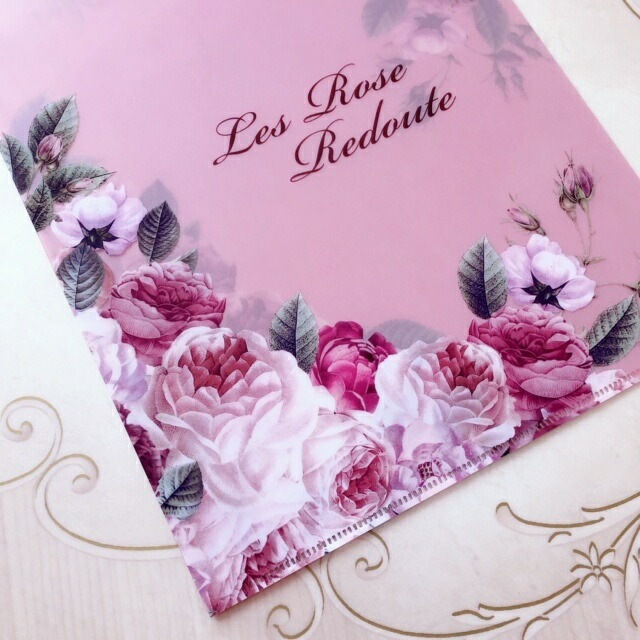 【メール便可】　日本製　ルドゥーテブロッサム　A4クリアファイル　【薔薇雑貨　ローズ雑貨　文房具　ステーショナリー　書類整理　クリアケース】