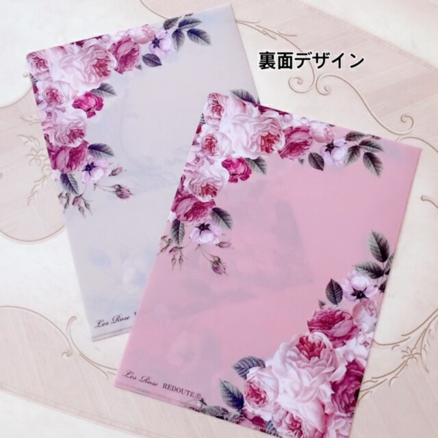 【メール便可】　日本製　ルドゥーテブロッサム　A4クリアファイル　【薔薇雑貨　ローズ雑貨　文房具　ステーショナリー　書類整理　クリアケース】