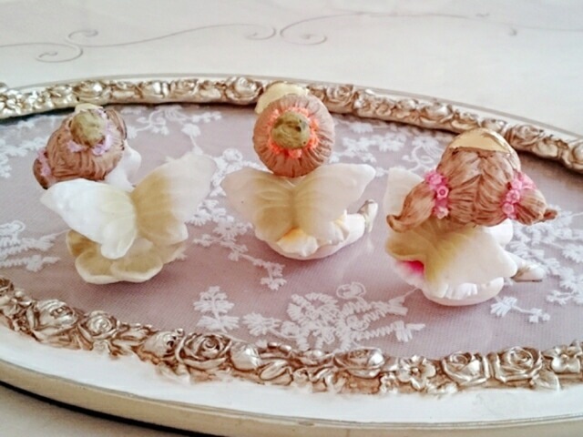 お座りフェアリー　３Pセット　【薔薇雑貨　天使雑貨　エンジェル雑貨　エンゼル　天使　妖精　置物　幸福】