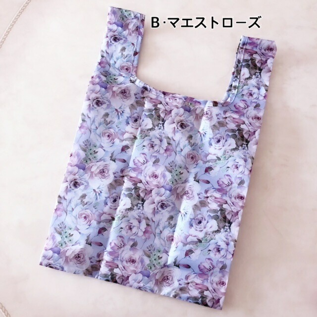 【メール便可】　コンビニエコバッグ　【薔薇雑貨　ローズ雑貨　花柄　サブバッグ　レジ袋　お買い物バッグ　ショッピングバッグ】