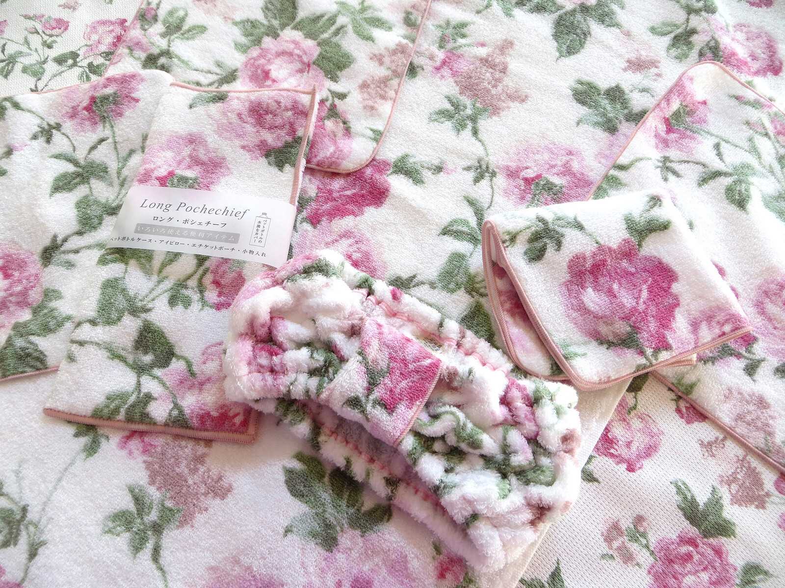 【メール便可】　無撚糸フェイスタオル　グローリア　日本製　【薔薇雑貨　ローズ雑貨　キッチン雑貨　タオル　クロス　タオル　花柄　ギフト　プレゼント】