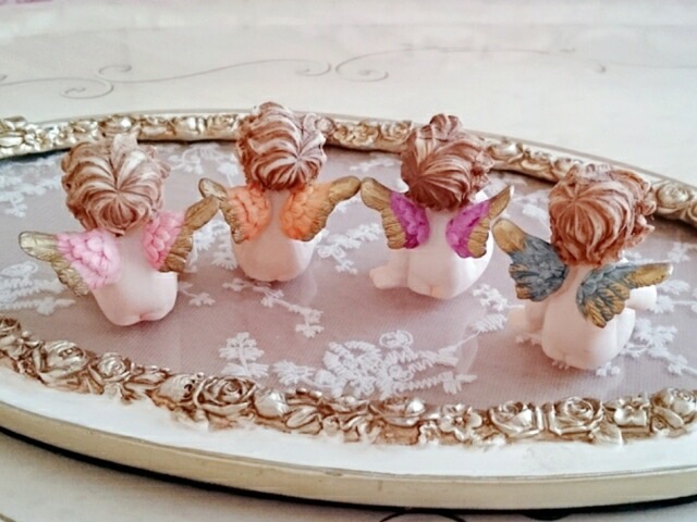 エンゼル　４Pセット　【薔薇雑貨　天使雑貨　エンジェル雑貨　天使　エンゼル　妖精　置物　幸福】