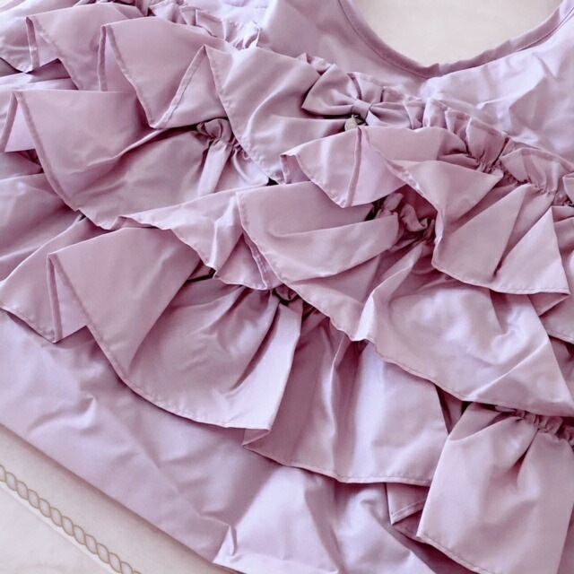 【メール便可】フリルエコバッグＳ　【薔薇雑貨　リボン　ロココ　プリンセス　サブバッグ　携帯バッグ　軽量　ショッピングバッグ　ポーチ】