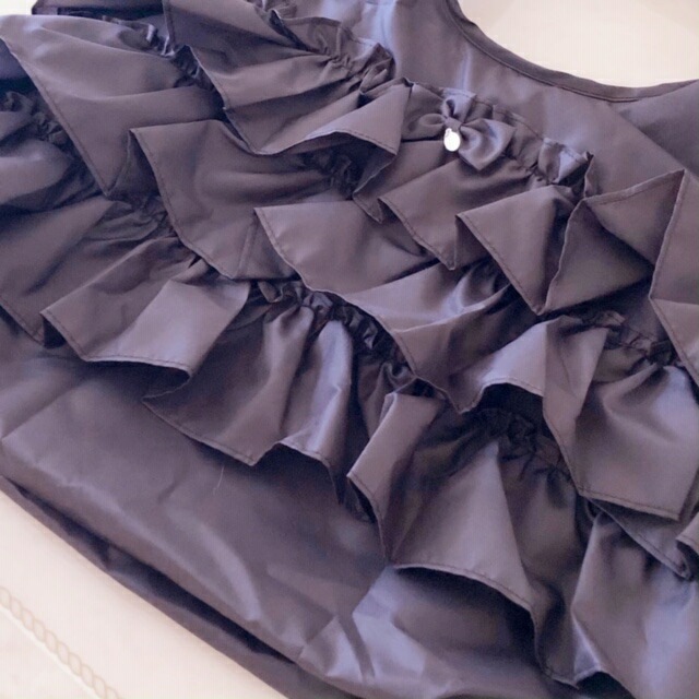 【メール便可】フリルエコバッグＳ　【薔薇雑貨　リボン　ロココ　プリンセス　サブバッグ　携帯バッグ　軽量　ショッピングバッグ　ポーチ】