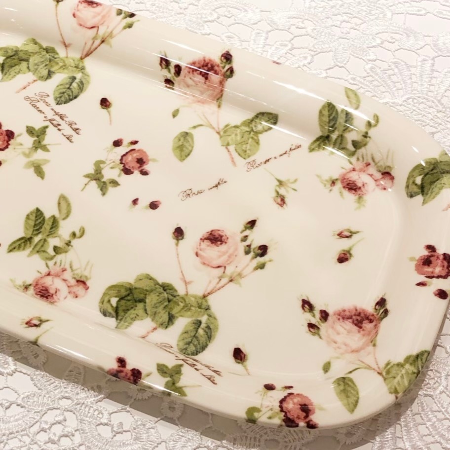 ルドゥーテ　カフェトレー　【薔薇雑貨　ローズ雑貨　トレイ　お盆　キッチン雑貨　ティーセット】