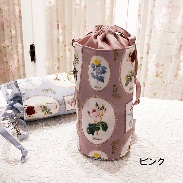 【メール便可】　ルドゥーテフレーム柄ペットボトルケース　【薔薇雑貨　ローズ雑貨　薔薇柄　ペットボトルホルダー　ドリンクケース】