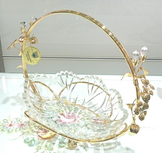 スワロフスキーコンポート　【キラキラ小物　インテリア雑貨　置物　ギフト　プレゼント　お祝い　プリンセス】