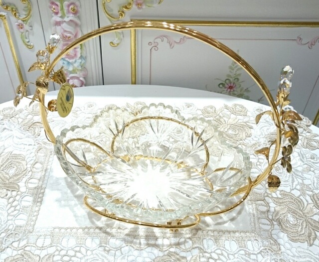 スワロフスキーコンポート　【キラキラ小物　インテリア雑貨　置物　ギフト　プレゼント　お祝い　プリンセス】