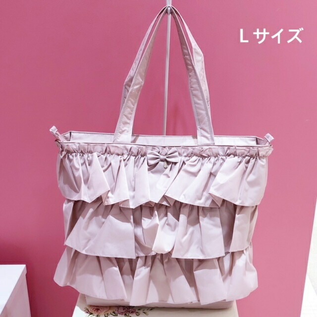 フリルトートバッグS マドンナピンク 【薔薇雑貨 ハンドバッグ 鞄 軽量 
