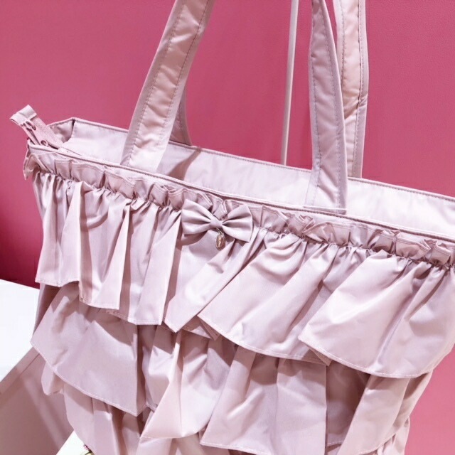 フリルトートバッグS マドンナピンク 【薔薇雑貨 ハンドバッグ 鞄 軽量  