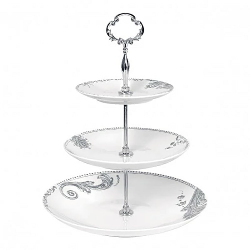 マチルドエム　コンポート３段　【薔薇雑貨　フレンチ　ロココ　ケーキスタンド　ケーキ皿　ケーキプレート　アフタヌーンティー】