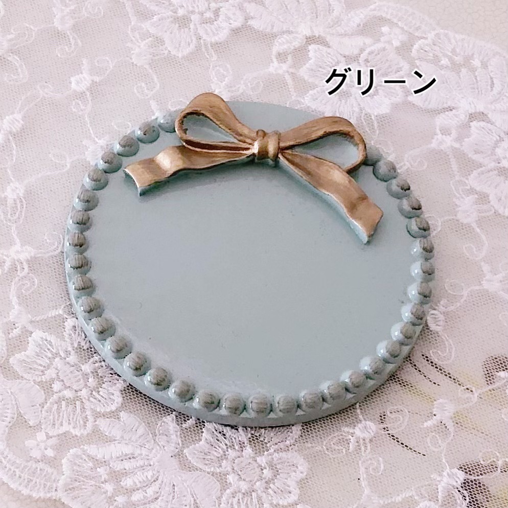 リボンコースター　プリンセスライン　【薔薇雑貨　ローズ雑貨　シャビーシック　トレイ　お盆　小物入れ　フレンチ　ロココ　カトラリーケース】