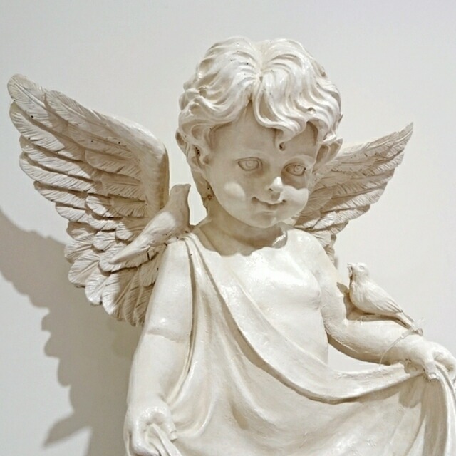 天使のジュエリートレー　ガーデニングレジン　【薔薇雑貨　天使雑貨　エンゼル　天使　プリンセス　ロココ　置物　エクステリア】