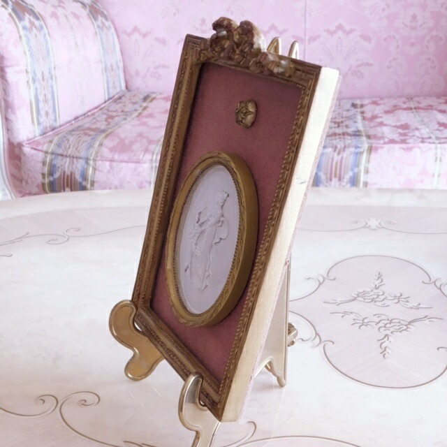 クラシック壁掛け　【薔薇雑貨　インテリア雑貨　額　ローズ　ロココ　天使　エンジェル　カメオ】