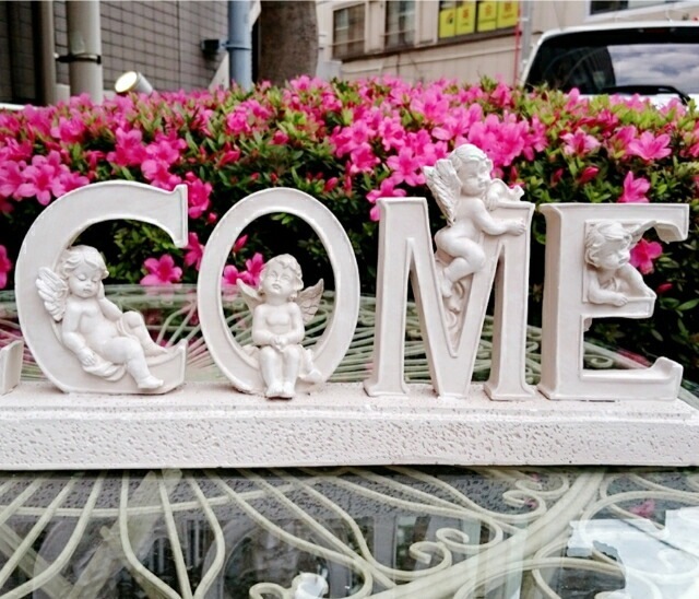 天使のウェルカム ガーデニングレジン 【薔薇雑貨 天使雑貨 天使 プリンセス ロココ 置物 エクステリア お祝い プレゼント 玄関】