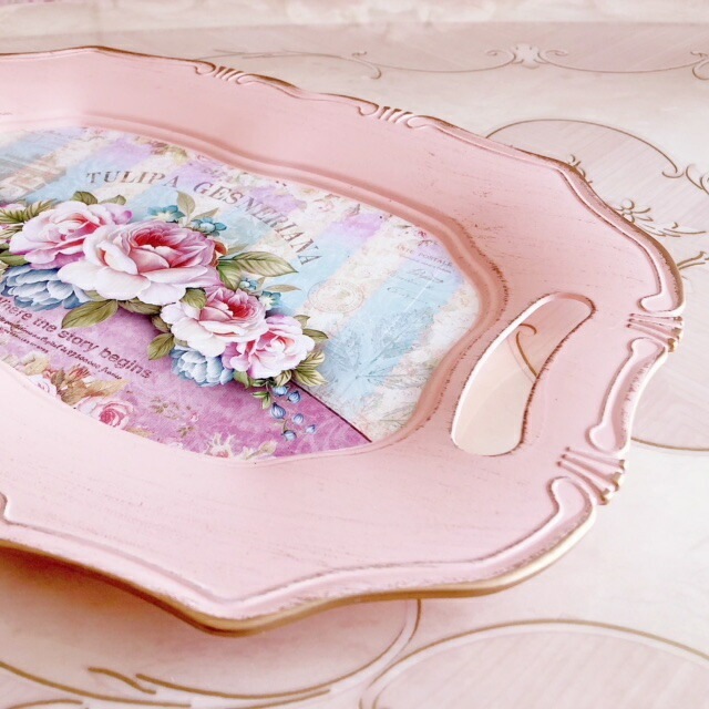 レフトン ハンド モチーフ トレー ローズ アンティーク インテリア ピンク Vintage 1950s Ceramic Hand Motif Tray/ビンテージ 陶器 ハンド