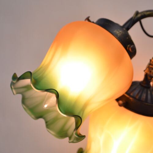 アンティックローズランプ２灯　【薔薇雑貨　ローズ雑貨　姫系雑貨　プリンセス　シャンデリア　タッチセンサー　贈り物　ライト　照明】