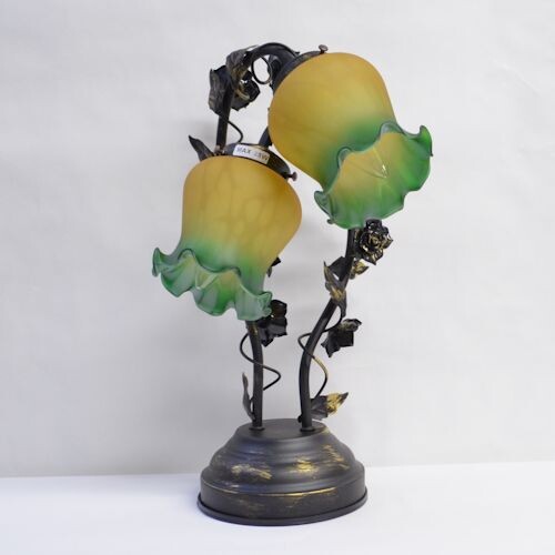 アンティックローズランプ２灯　【薔薇雑貨　ローズ雑貨　姫系雑貨　プリンセス　シャンデリア　タッチセンサー　贈り物　ライト　照明】