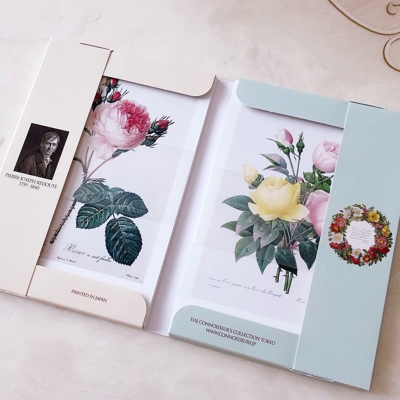 【メール便可】　ルドゥーテポストカードセット（２４枚・ケース入り）　【薔薇雑貨　絵葉書　ハガキ　メッセージカード　グリーティングカード】