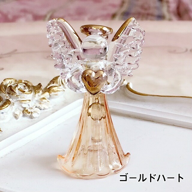 エンゼルベル 【薔薇雑貨 天使 エンジェル ガラス細工 置物