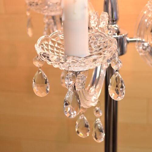 キャンドルフロアーランプ４灯　【薔薇雑貨　ローズ雑貨　姫系雑貨　プリンセス　シャンデリア　タッチセンサー　贈り物　ライト　照明】