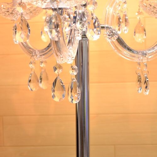 キャンドルフロアーランプ４灯　【薔薇雑貨　ローズ雑貨　姫系雑貨　プリンセス　シャンデリア　タッチセンサー　贈り物　ライト　照明】