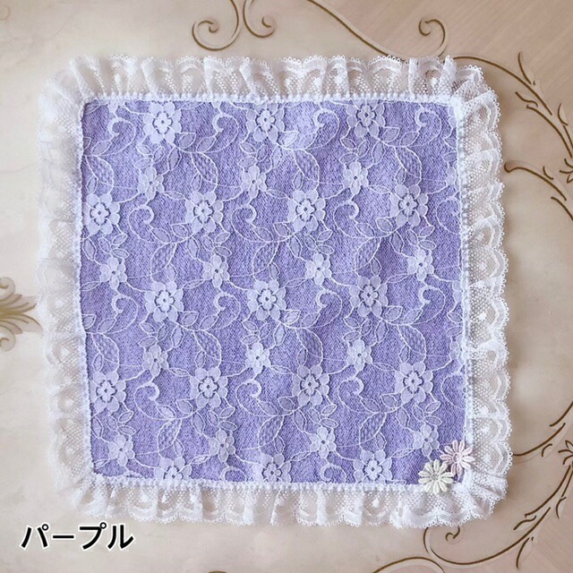 【メール便可】　レース重ねタオルハンカチ　日本製　【薔薇雑貨　ローズ雑貨　タオル　レースハンカチ　花柄　ギフト　プレゼント】