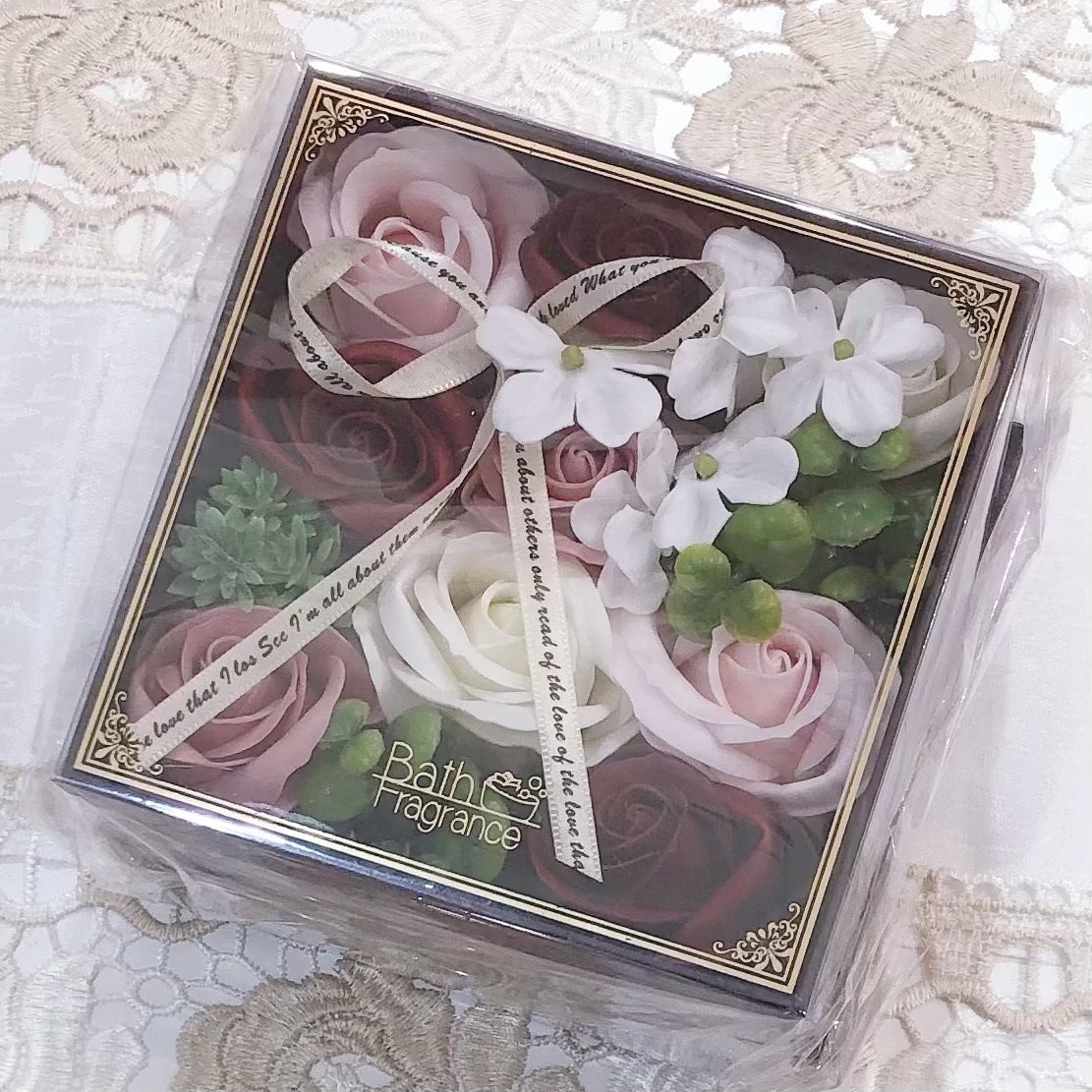 アンティークボックスバロック　ロマンチックモーブ　【薔薇雑貨　バスグッズ　バスペタル　フラワーボックス　入浴剤　バブルバス　お風呂　ギフト】