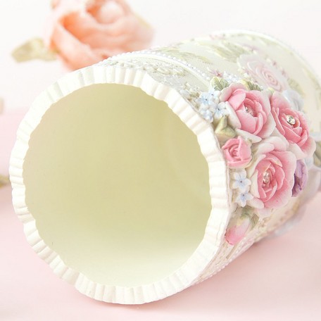 ローズスタンド　【薔薇雑貨　ローズ雑貨　姫系雑貨　インテリア雑貨　ペン立て　メイクブラシ立て　小物入れ　プリンセス】