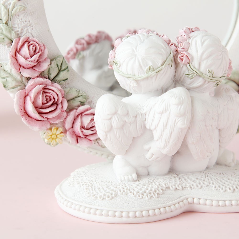 エンジェルミラー 　【天使雑貨　エンジェル雑貨　エンゼル雑貨　置物　鏡　スタンドミラー　プレゼント　贈答】