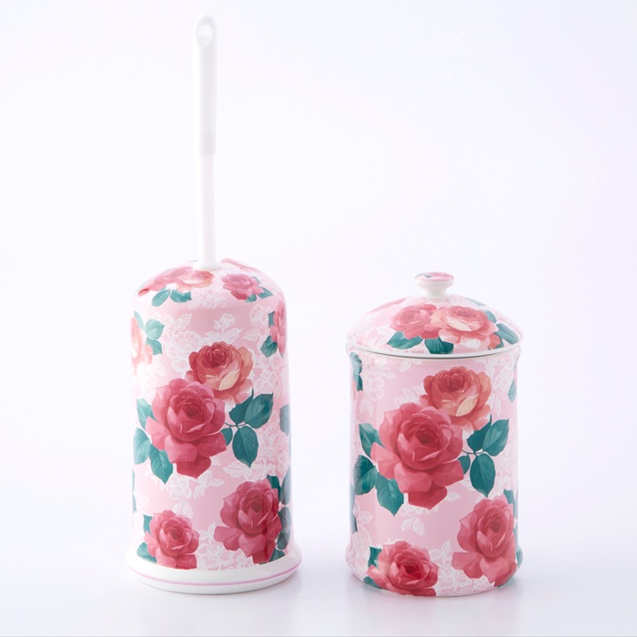 陶器トイレブラシ　ロイヤルアーデン　【薔薇雑貨　ローズ雑貨　サニタリーグッズ　お掃除　トイレタリー】